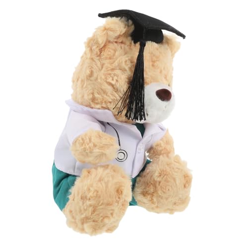 WEKADRIN Plüsch Doktorbär für Medizinstudenten Niedlicher Abschlussbär mit Arztuniform Perfektes zur Graduierung Fotorequisiten für Unvergessliche Vielseitig Einsetzbar für Feiern von WEKADRIN