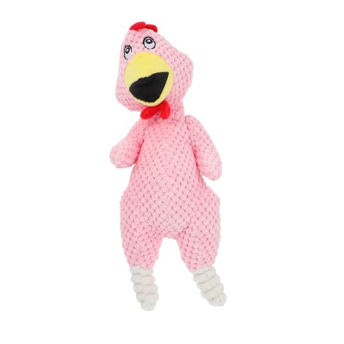 WEKADRIN Plüsch Hundespielzeug Großes Quietschendes Küken Robust Beißfest Für Welpen Kleine Hunde Interaktives Kauspielzeug Stressabbau Haustier Geschenk Rosa von WEKADRIN