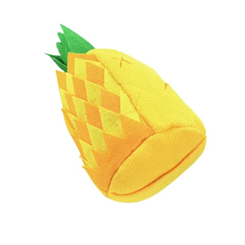 WEKADRIN Plüsch hundespielzeug mit Ananas Design Langlebiges Kauspielzeug und Futterspender Langsam Fütternd Stressreduzierend Geräuschaktiv Fördert Schnüffeltrieb und Zahnpflege für von WEKADRIN