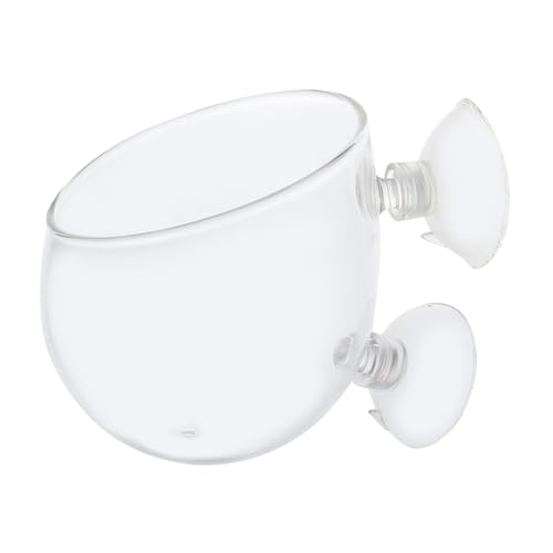 WEKADRIN Reptilien Futternapf mit Saugnapf aus Glas Ausbruchssicherer Futterschüssel und Wassernapf für Eidechsen Geckos Schildkröten Kompakt Sicher und Platzsparend für Terrarien und von WEKADRIN