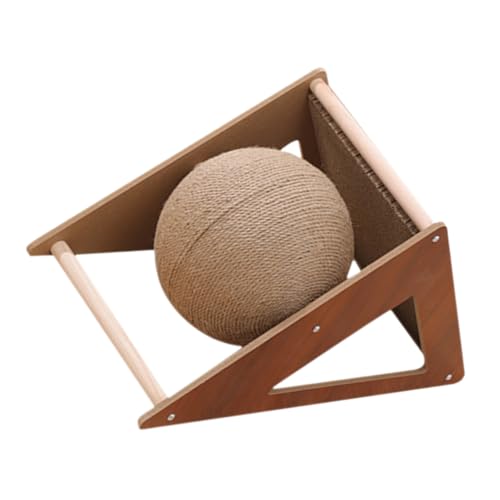 WEKADRIN Stabiler dreieckiger Katzenspielball aus robustem Karton mit kratzfester Sisalbeschichtung langlebiges Katzenspielzeug für Wohnungskatzen fördert Bewegung und Krallenpflege von WEKADRIN
