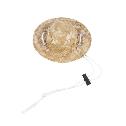 WEKADRIN Verstellbarer Sombrero Strohhut für Kleine Hunde und Katzen Hawaii Garten Sonnenhut mit Elastischem Kinnriemen UV Schutz für Welpen Strand und Outdoor spaß von WEKADRIN