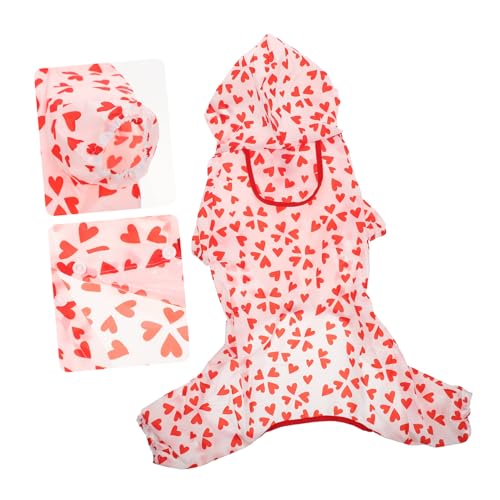 WEKADRIN Wasserdichter Kapuzen Regenmantel für Kleine und Mittlere Hunde Atmungsaktiver Tragbarer Hunderegenmantel mit Stylischem Design für Nasse Outdoor aktivitäten von WEKADRIN