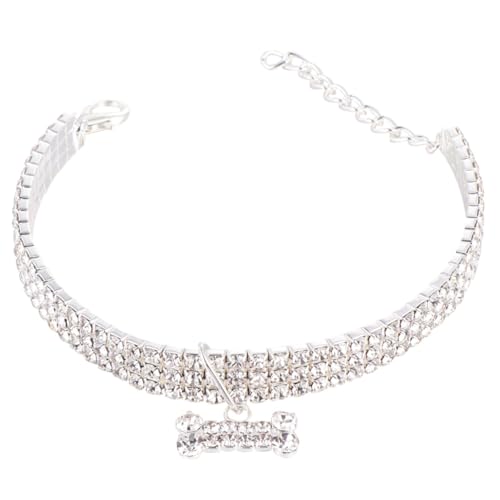 WEKADRIN Wasserdichtes Verstellbares Hundehalsband mit Funkelnden Kristallen Luxuriöser Schmuck für Haustiere Weiß Modisches Langlebiges Accessoire für Spaziergänge und Outdoor Aktivitäten WEKADRIN Wasserdichtes Verstellbares Hundehalsband mit Funkelnden Kristallen Luxuriöser Schmuck für Haustiere Weiß Modisches Langlebiges Accessoire für Spaziergänge und Outdoor Aktivitäten von WEKADRIN