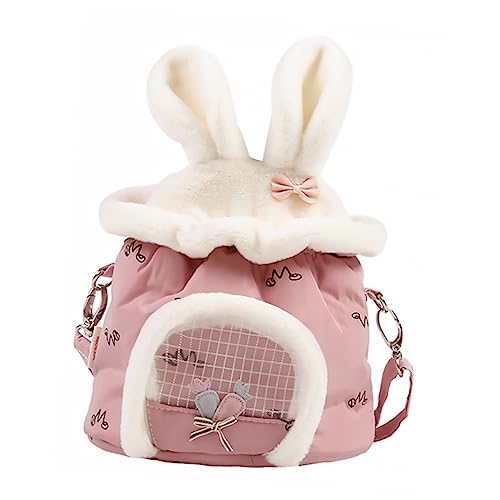 WEKAMOS 1 Stück Hamstertasche Trägerhamster Taschen Hamster-Out-Tasche Vlies Haustiertasche tiertransporttasche pet Backpack Kleinstierträger Outdoor-Transportbox für Haustiere Plüsch Rosa von WEKAMOS