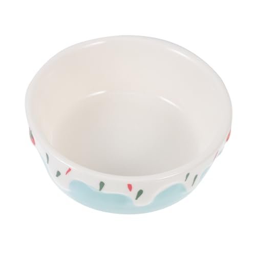 WEKAMOS 1 Stück Keramischer Hamster Futternapf Blau und rutschfeste Schale für Kleine Haustiere Multifunktional für Futter und Wasser für Hamster und Meerschweinchen von WEKAMOS