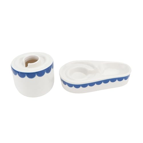 WEKAMOS 1 Stück Trinkbrunnen aus Keramik Hasen Zubehör hasenzubehör Hasen Trinknapf schüssel Keramik pet Bowl Spender Kaninchen Küken Haustierzubehör Haustier -Trinkschale Blue von WEKAMOS
