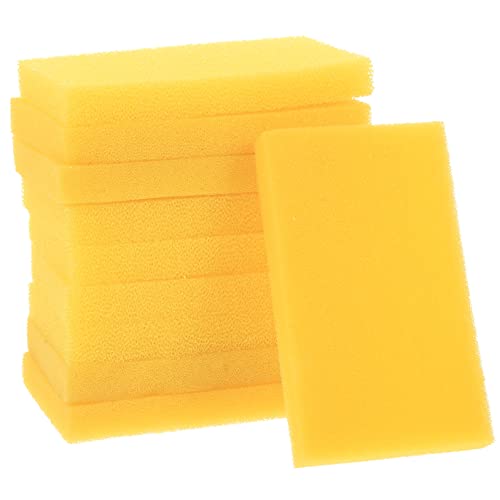 WEKAMOS 10 Stück Biochemische Schwämme für Aquarien Absorbierende Schwämme zur Wasserfiltration Waschbare Filter für Terrarien und Aquarien Hochwertige Porenschaumstoffe Gelb von WEKAMOS