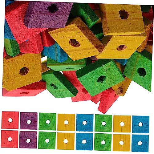WEKAMOS 100 Stück Papagei Holz Kauen Spielzeug Selbstgemacht Holzspielzeug für Vögel Kauspielzeug für Papageien Beißspielzeug für Haustiere Sicher und Zahnfreundlich von WEKAMOS