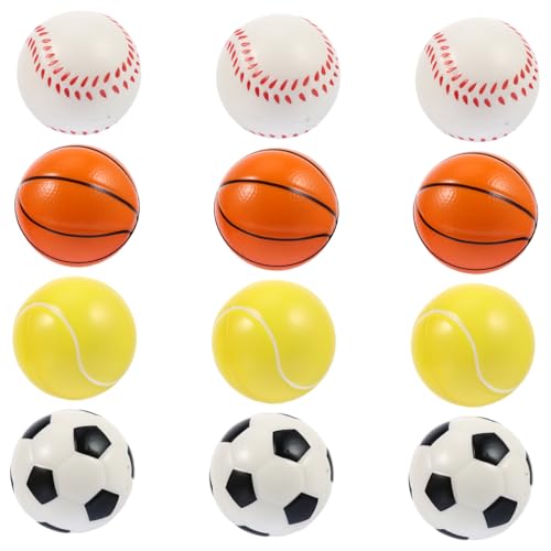 WEKAMOS 12 Stück Teiliges PU Hundespielzeug Bissfeste Farbige Trainingsbälle für Welpen und Erwachsene Hunde Stressabbauendes Aktivitätsspielzeug Langlebig und Sicher für Interaktives von WEKAMOS