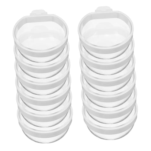 WEKAMOS 12 Stück Teiliges Transparente Vogel-wasserschalen mit Antispritz-Design Abnehmbar und Platzsparend zum Aufhängen Geeignet als Futter Wasserschale für Papageien von WEKAMOS