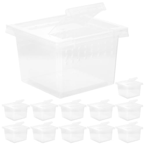 WEKAMOS 12 Stück Multifunktionales Reptilienbox Transparenter Kunststoff Reptilienkäfig Belüftet für Schlangen Spinnen und Frösche Futterzubehör für Terrarien Tragbarer Grillenhalter WEKAMOS 12 Stück Multifunktionales Reptilienbox Transparenter Kunststoff Reptilienkäfig Belüftet für Schlangen Spinnen und Frösche Futterzubehör für Terrarien Tragbarer Grillenhalter von WEKAMOS