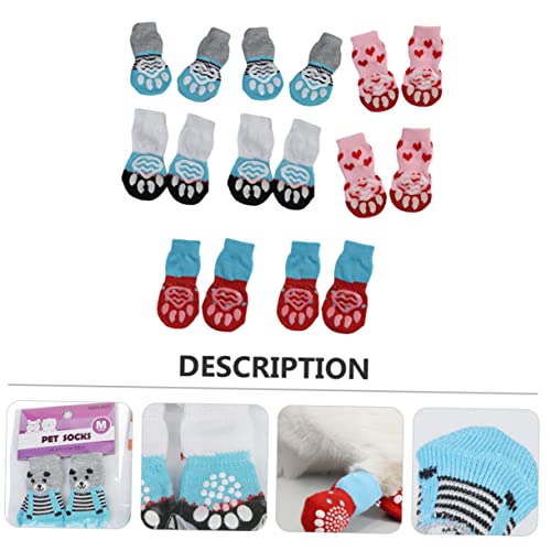 WEKAMOS 16 Stück Baumwollsocken für Hunde rutschfeste Warme Socken für Kleine bis Mittelgroße Haustiere Schutz vor Kälte und Schmutz Blau und Rot WEKAMOS 16 Stück Baumwollsocken für Hunde rutschfeste Warme Socken für Kleine bis Mittelgroße Haustiere Schutz vor Kälte und Schmutz Blau und Rot von WEKAMOS