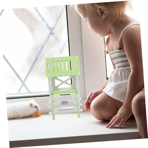 WEKAMOS 2 Sätze Hamsterhaus mit Plattform und Rampe Verschleißfestes Versteck für Hamster und Kleine Nager Vielseitiges Hamster Hideout mit Aussichtsplattform Grün von WEKAMOS