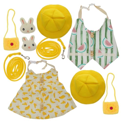 WEKAMOS 2 Sätze Kaninchen Kostüm mit Leine Atmungsaktive Strapazierfähige Pet Clothes Inklusive Hut und Accessoires Komfortabel für Kleine Haustiere Geeignet als Hasen Zubehör und Katzen WEKAMOS 2 Sätze Kaninchen Kostüm mit Leine Atmungsaktive Strapazierfähige Pet Clothes Inklusive Hut und Accessoires Komfortabel für Kleine Haustiere Geeignet als Hasen Zubehör und Katzen von WEKAMOS