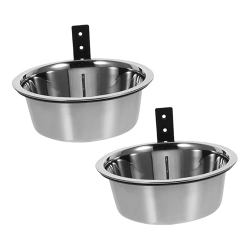 WEKAMOS 2 Sets Platz Sparende Erhöhte Hundeschalen Wandmontierte Haustier -Feeder Edelstahl Hunde Fütterungsstation Hängende Hundefutter Und Wasserschalen von WEKAMOS