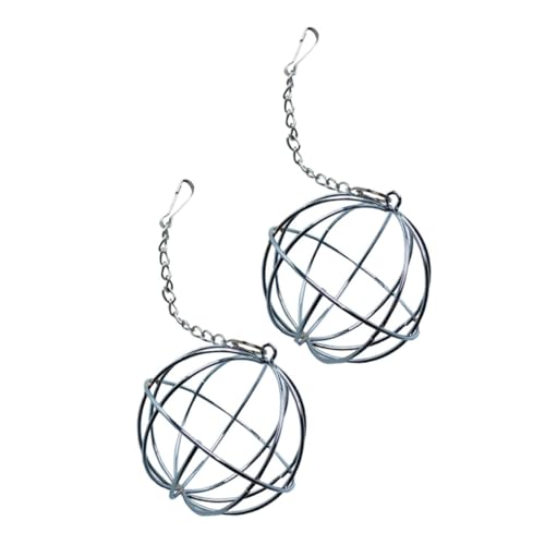 WEKAMOS 2 Stück Edelstahl Futterball Hängend Grasball Halter für Kaninchen Meerschweinchen Chinchillas Langlebiger Futterspender mit Stabilem Design für Kleintiere Wiederverwendbar und von WEKAMOS