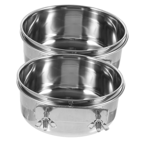 WEKAMOS 2 Stück Edelstahl Futternapf für Papageien und Vögel mit Schraubbefestigung Großer Futter Wasserspender Robustes Metall für Käfige Vielseitig für Kaninchen Hamster Tauben Geeignet WEKAMOS 2 Stück Edelstahl Futternapf für Papageien und Vögel mit Schraubbefestigung Großer Futter Wasserspender Robustes Metall für Käfige Vielseitig für Kaninchen Hamster Tauben Geeignet von WEKAMOS