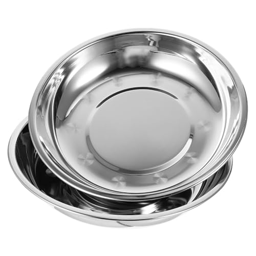 WEKAMOS 2 Stück Edelstahl Haustiernapf Multifunktionale Futternäpfe für Katzen und Welpen Großer Futter Wassernapf Leicht zu Reinigen Sicher und Langlebig für Täglichen Gebrauch von WEKAMOS