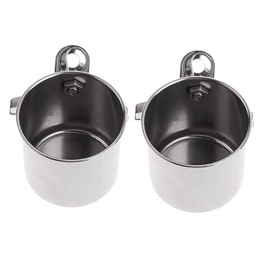WEKAMOS 2 Stück Futter Wassernäpfe aus Edelstahl für Papageien und Kleine Vögel Langlebig Leicht zu Reinigen Rutschfestes Design als Käfigzubehör WEKAMOS 2 Stück Futter Wassernäpfe aus Edelstahl für Papageien und Kleine Vögel Langlebig Leicht zu Reinigen Rutschfestes Design als Käfigzubehör von WEKAMOS