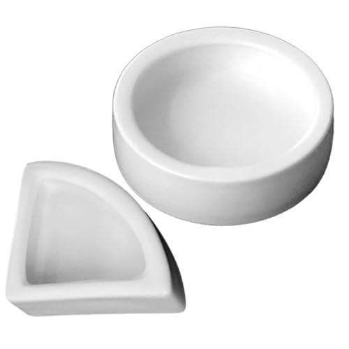 WEKAMOS 2 Stück Keramik Reptilien futterschale Mittelgroß Ausbruchssicherer Futterspender für Echsen und Schildkröten Stabiler Futternapf für Futter und Wasser im Terrarium Weiß WEKAMOS 2 Stück Keramik Reptilien futterschale Mittelgroß Ausbruchssicherer Futterspender für Echsen und Schildkröten Stabiler Futternapf für Futter und Wasser im Terrarium Weiß von WEKAMOS