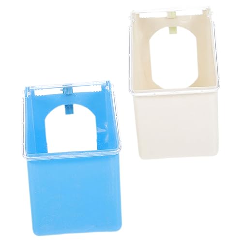WEKAMOS 2 Stück Pigeon Feeding Box aus Kunststoff Hängender Futterspender für Tauben Multifunktionale Futterstation mit Deckel Blau und Weiß für Wasser und Futter WEKAMOS 2 Stück Pigeon Feeding Box aus Kunststoff Hängender Futterspender für Tauben Multifunktionale Futterstation mit Deckel Blau und Weiß für Wasser und Futter von WEKAMOS