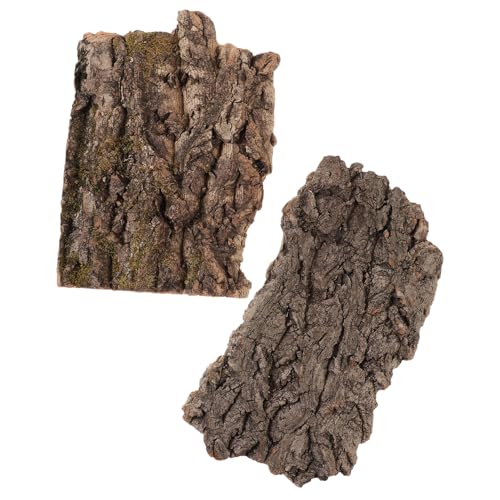 WEKAMOS 2 Stück Reptilien Terrarium Kletterplattform aus Sicherer Korkrinde Versteck und Landschaft für Bartagamen Echsen Schildkröten Natürliches Versteck und Ornament von WEKAMOS