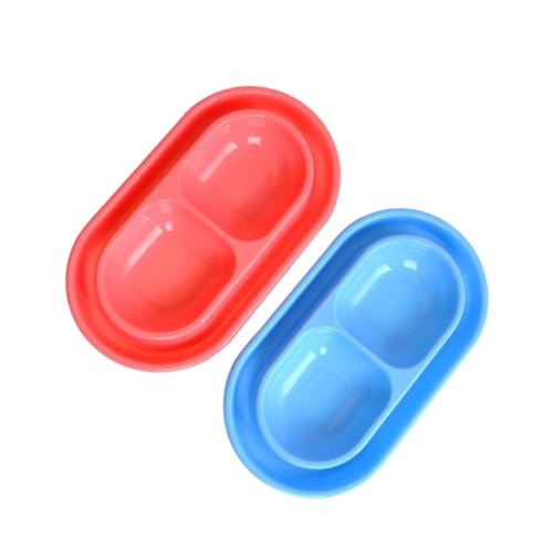 WEKAMOS 2 Stück Teiliges Antiameisen Hundenapf aus Robustem Kunststoff Doppelter Futternapf für Futter und Wasser Rutschfestes Design Umkippsicher Geeignet für Hunde und Zufällige Farbe von WEKAMOS
