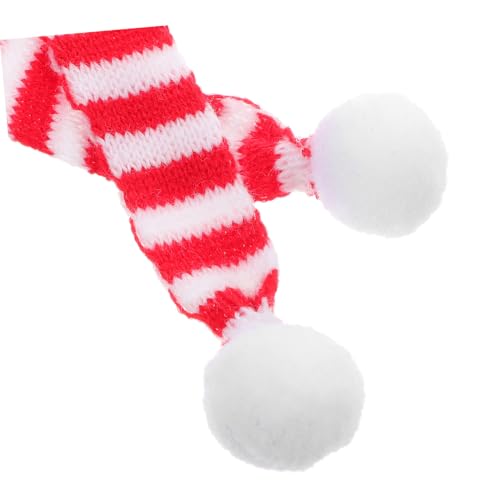 WEKAMOS 2 Stück Teiliges Haustier Party mit Gelbem und Rot Weiß Gestricktem Halstuch Atmungsaktiv und Bequem Festliche Hundekostüm Dekoration für Kleintiere Wie Meerschweinchen Vögel Xmas von WEKAMOS
