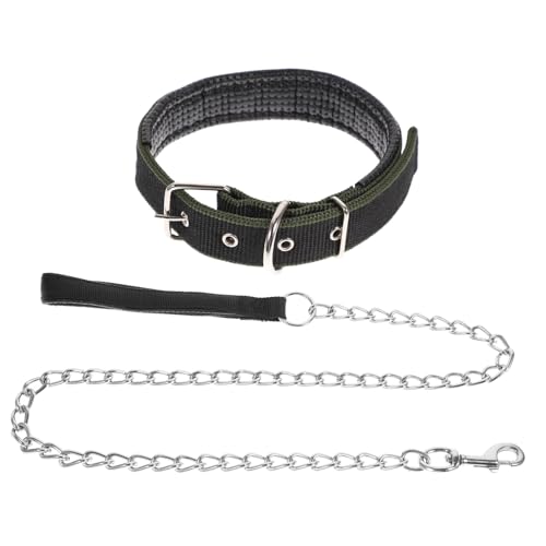 WEKAMOS 2 Stück Teiliges Hundehalsband Set mit Strapazierfähiger Zugstopp Kette aus Verstellbar für Mittelgroße Hunde Robustes Haustierzubehör für und Outdoor Aktivitäten von WEKAMOS