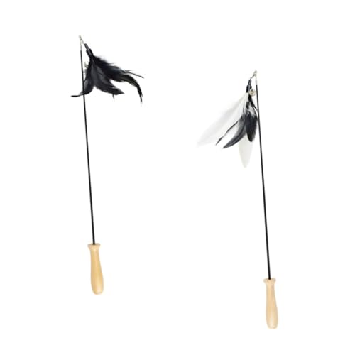 WEKAMOS 2 Stück Teiliges Katzen spielangel Ersatzköpfe Ausziehbar mit Langlebigen Federn in Schwarz und Interaktives Katzenspielzeug für Bewegung Stressabbau und WEKAMOS 2 Stück Teiliges Katzen spielangel Ersatzköpfe Ausziehbar mit Langlebigen Federn in Schwarz und Interaktives Katzenspielzeug für Bewegung Stressabbau und von WEKAMOS