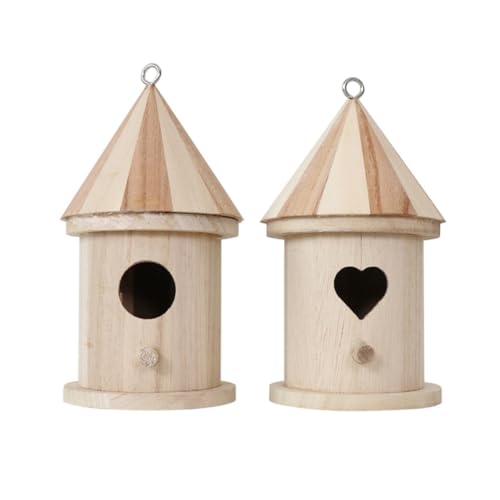 WEKAMOS 2 Stück Teiliges Vogelhaus Holz Nistkasten mit Herz und Rundtür DIY Bemalbar Wetterfestes Nest Ornament für Garten Balkon und Dekoration WEKAMOS 2 Stück Teiliges Vogelhaus Holz Nistkasten mit Herz und Rundtür DIY Bemalbar Wetterfestes Nest Ornament für Garten Balkon und Dekoration von WEKAMOS