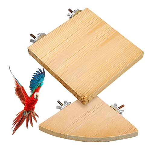 WEKAMOS 2 Stück Vogel Sitzbrett aus Holz Stabile Plattform für Wellensittiche Papageien Hochwertiges Käfigzubehör für Kleine und Große Vögel Sicherer für Entspannte Stunden von WEKAMOS