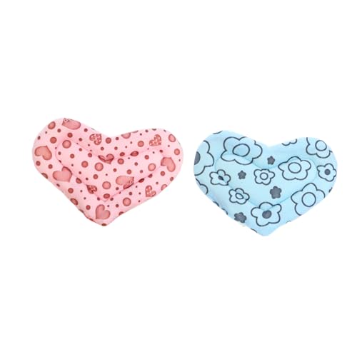 WEKAMOS 2Stücke Hamster Schlafmatte Warmes Nest für Kleintiere für Hamster und Meerschweinchen Herzförmiges Design Tragbares Schlafkissen aus Weichem Material WEKAMOS 2Stücke Hamster Schlafmatte Warmes Nest für Kleintiere für Hamster und Meerschweinchen Herzförmiges Design Tragbares Schlafkissen aus Weichem Material von WEKAMOS