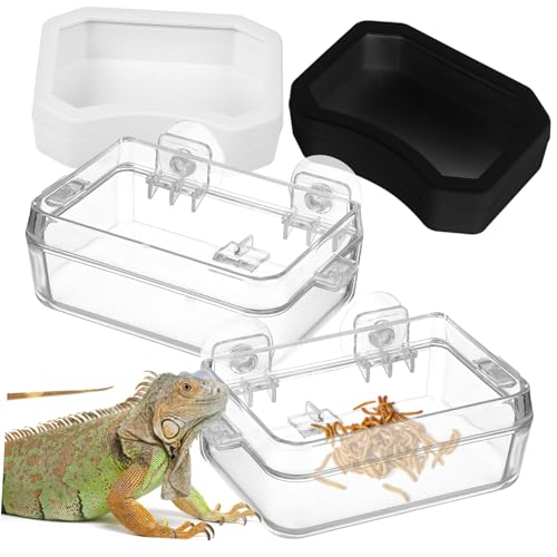 WEKAMOS 2Stücke Reptilien Futternapf Teiliges Futter und Wassergeschirr für Echsen Gecko Bartagame aus Lebensmittelechtem Transparent und rutschfest WEKAMOS 2Stücke Reptilien Futternapf Teiliges Futter und Wassergeschirr für Echsen Gecko Bartagame aus Lebensmittelechtem Transparent und rutschfest von WEKAMOS