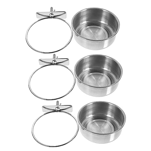 WEKAMOS 3 Stück Papageienfutterbecher Wasserschale Für Papageienfutter Futterspender Schüssel Vogelfutterschale Tasse Vogelhäuschen Für Papageien Nahrungssuche Groß Rostfreier Stahl Silver WEKAMOS 3 Stück Papageienfutterbecher Wasserschale Für Papageienfutter Futterspender Schüssel Vogelfutterschale Tasse Vogelhäuschen Für Papageien Nahrungssuche Groß Rostfreier Stahl Silver von WEKAMOS