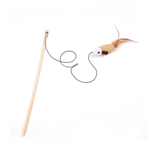 WEKAMOS 3 Stück Teiliges Interaktives Katzenspielzeug Set Plüsch Fisch mit Hanfseil für Katzen Fördert Spiel und zwischen Tier und Halter Beige von WEKAMOS