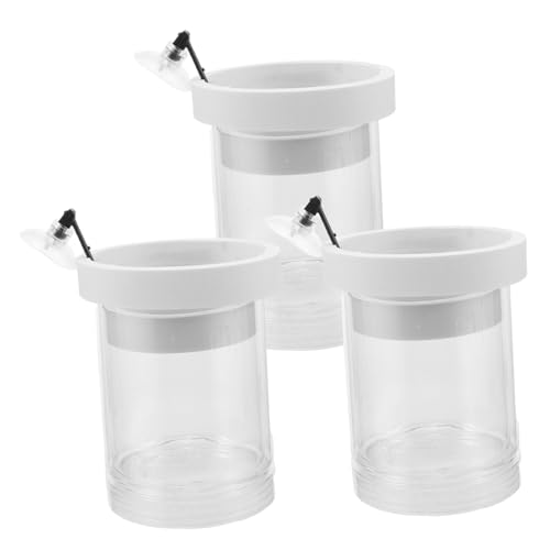 WEKAMOS 3 Stück Zuchtbox für Aquarium mit Saugnapf Transparente Fischbrut Aufzuchtbox Platzsparend Schützt Fischlaich und Jungfische Geeignet für Kleine Aquarien und Betta Garnelen von WEKAMOS