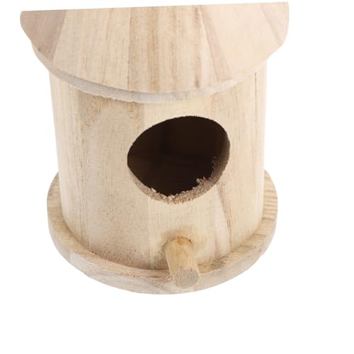 WEKAMOS 3 Teiliges DIY Vogelhaus aus Naturfarbenem Holz mit Breitem Eingang Dickem Aufhängeseil für Garten Balkon Wanddeko Geeignet für Kanarienvögel Papageien Lärchen und Kleine von WEKAMOS
