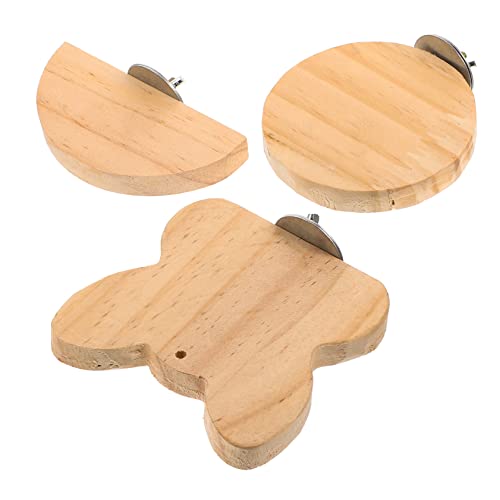 WEKAMOS 3stücke Teiliges Hamster Spielzeug Für Käfige Meerschweinchen Plattform Papagei Sitzbrett Aus Holz Haustier Zubehör Für Lebhafte Kleintiere von WEKAMOS