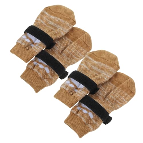 WEKAMOS 4 Stück Anti rutsch Hundesocken für Kleine Hunde Warme Pfotenschützer mit Rutschfester Sohle Bequeme Welpen Socken für Innen und Außen Kompakte Pfotenschutz Zubehör von WEKAMOS