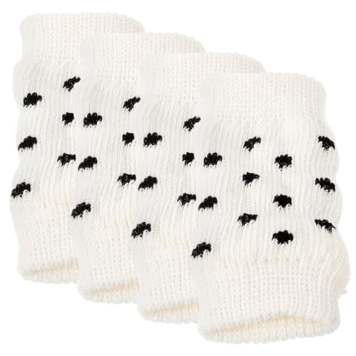 WEKAMOS 4 Stück Haustiersocken hundepflege Dog Leg Warmer hundekleider Dog Shoes Dog Accessories Pfote Oberschenkel Welpe groß Beinabdeckungen für Haustiere Ellenbogenschutz Baumwolle Weiß von WEKAMOS