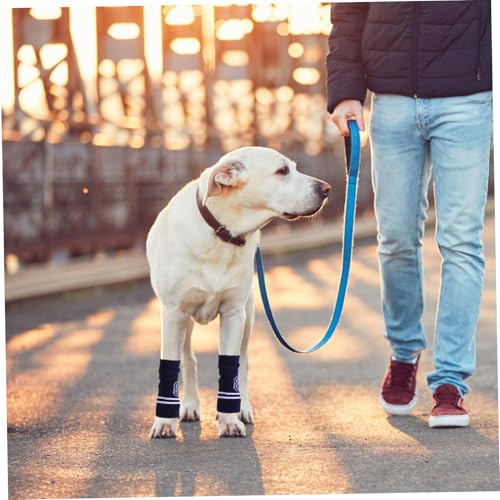 WEKAMOS 4 Stück Hundesocken Gestrickte Ellenbogenprotektoren für Haustiere Elastische Beinschoner für Gelenkschutz Pflegeleicht und rutschfest von WEKAMOS