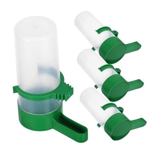WEKAMOS 4 Stück Papagei Wasser Fütterung Gerät Papageienwasserspender Vogelkäfig Futterhalter Wasserspender Für Sittiche Zubehör Für Vogelkäfige Vogelzubehör Kaninchenwasserspender Plastik von WEKAMOS