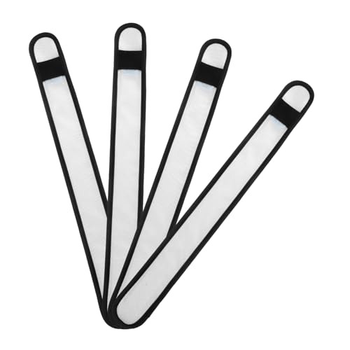 WEKAMOS 4 Stück Pferde-Leggings mit Knöchelriemen reflektierend Reiter Wickeln Nacht Beleuchtung Pferdebeinband LED Pferdeband LED Beinschutz Pferdlicht glühendes Pferdebein Stoff Weiß von WEKAMOS