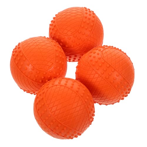 WEKAMOS 4 Stück Teiliges Hundespielzeug aus Strapazierfähigem Gummi Quietschende Hundebälle für Welpen Leichtes Apportierspielzeug für Drinnen und Draußen Interaktive Kauspielzeuge für von WEKAMOS