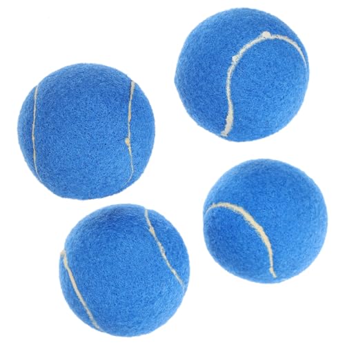 WEKAMOS 4 Stück Teiliges Interaktive Hundetennisbälle aus Robustem Gummi für Welpen und Kleine bis Große Hunde Fördert Training Spiel und Bindung zwischen Haustier und Halter von WEKAMOS