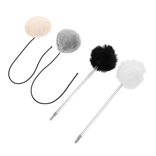 WEKAMOS 4 Stück Teiliges Interaktiver Katzenhängespielzeuge mit Elastischem Plüschball Vielseitig für Indoor Katzen Langlebig Platzsparend zur Befestigung an Kratzbäumen Assortiert von WEKAMOS