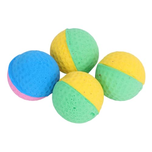 WEKAMOS 4 Stück Teiliges Katzenspielzeug Latex Bälle Bunt Schwammig Kauspielzeug für Kätzchen Drinnen gegen Langeweile Zufällige Farbe Zufällige Farbe von WEKAMOS