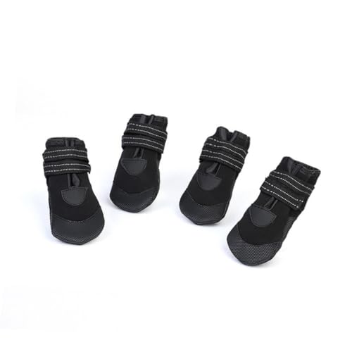 WEKAMOS 4 Stück Teiliges wasserdichte Warme Hundeschuhe aus Neoprenstoff mit Rutschfester Sohle und Reflektierendem Streifen Atmungsaktiv und Sicher für Kleine Hunde im Winter von WEKAMOS
